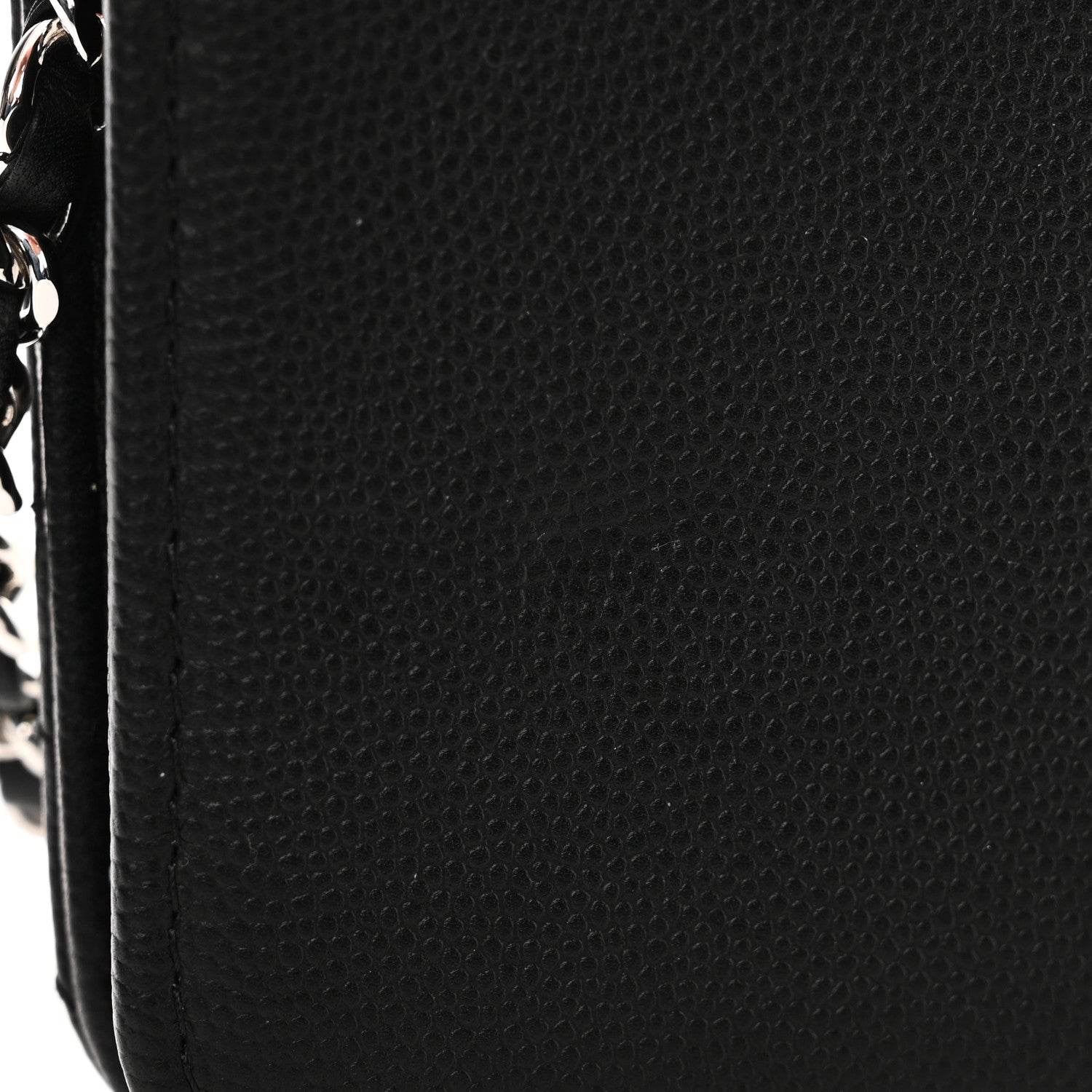 Chanel Caviar Camellia Embossed Wallet On Chain WOC Black 13 of 14