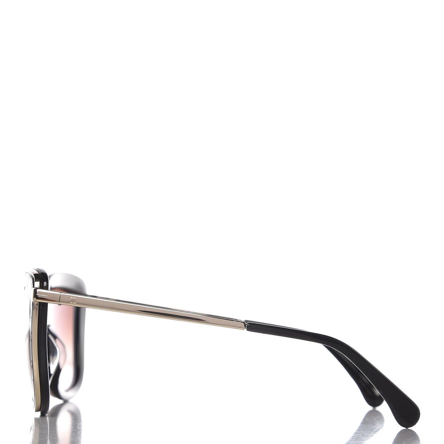 Acetate Quilted Metal Butterfly Sunglasses 4238-A Black