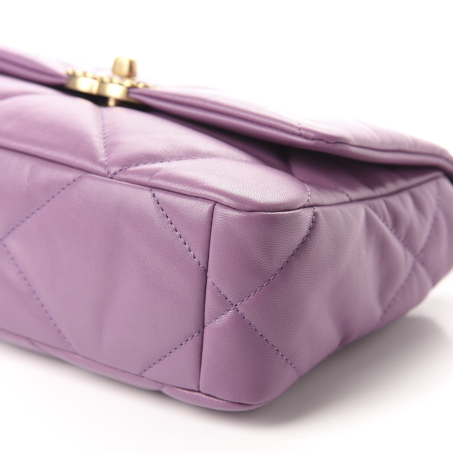 Goatskin Quilted Medium 19 Flap Violet Purple