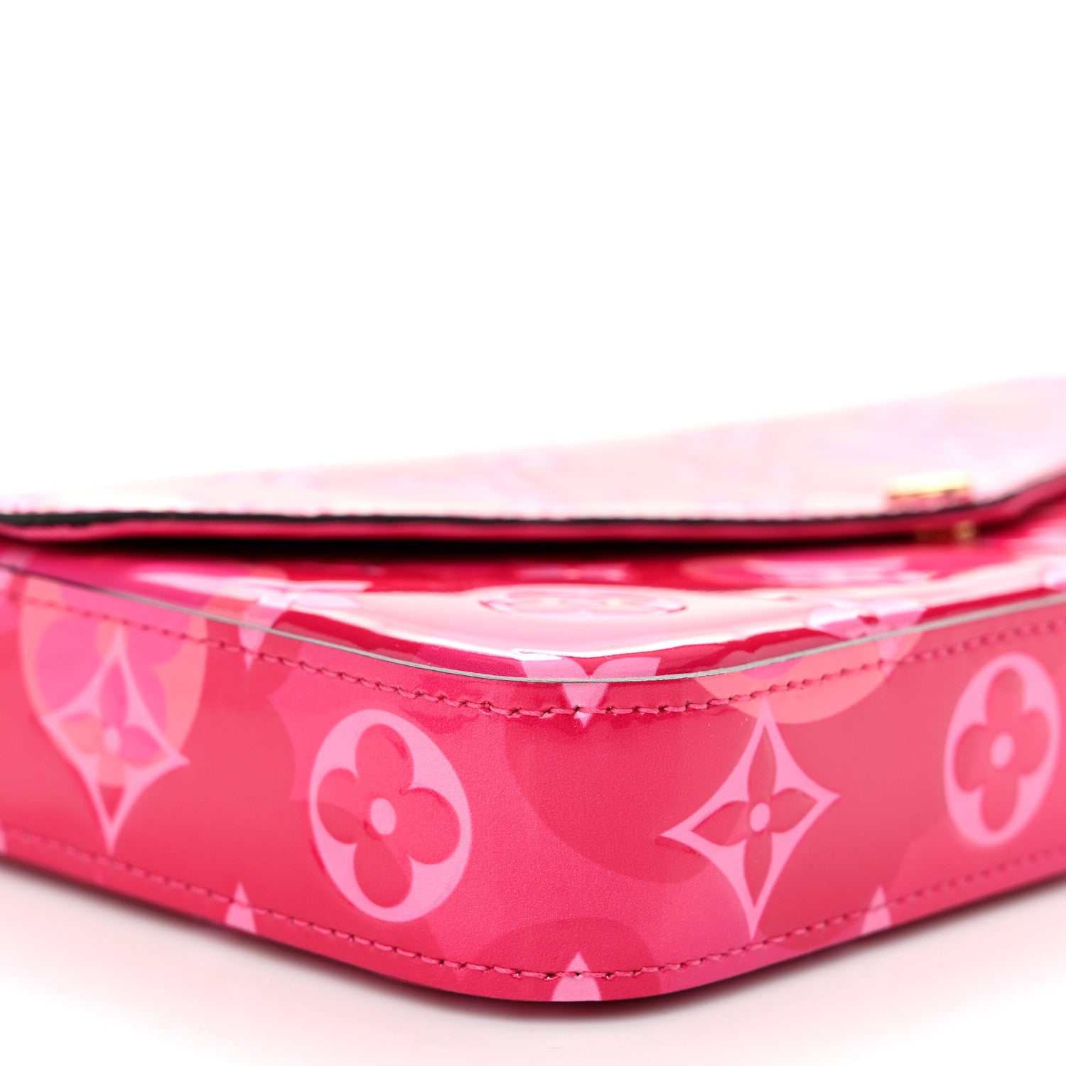 Louis Vuitton Vernis Valentine Pochette Felicie Chain Wallet Fuchsia 10 of 11