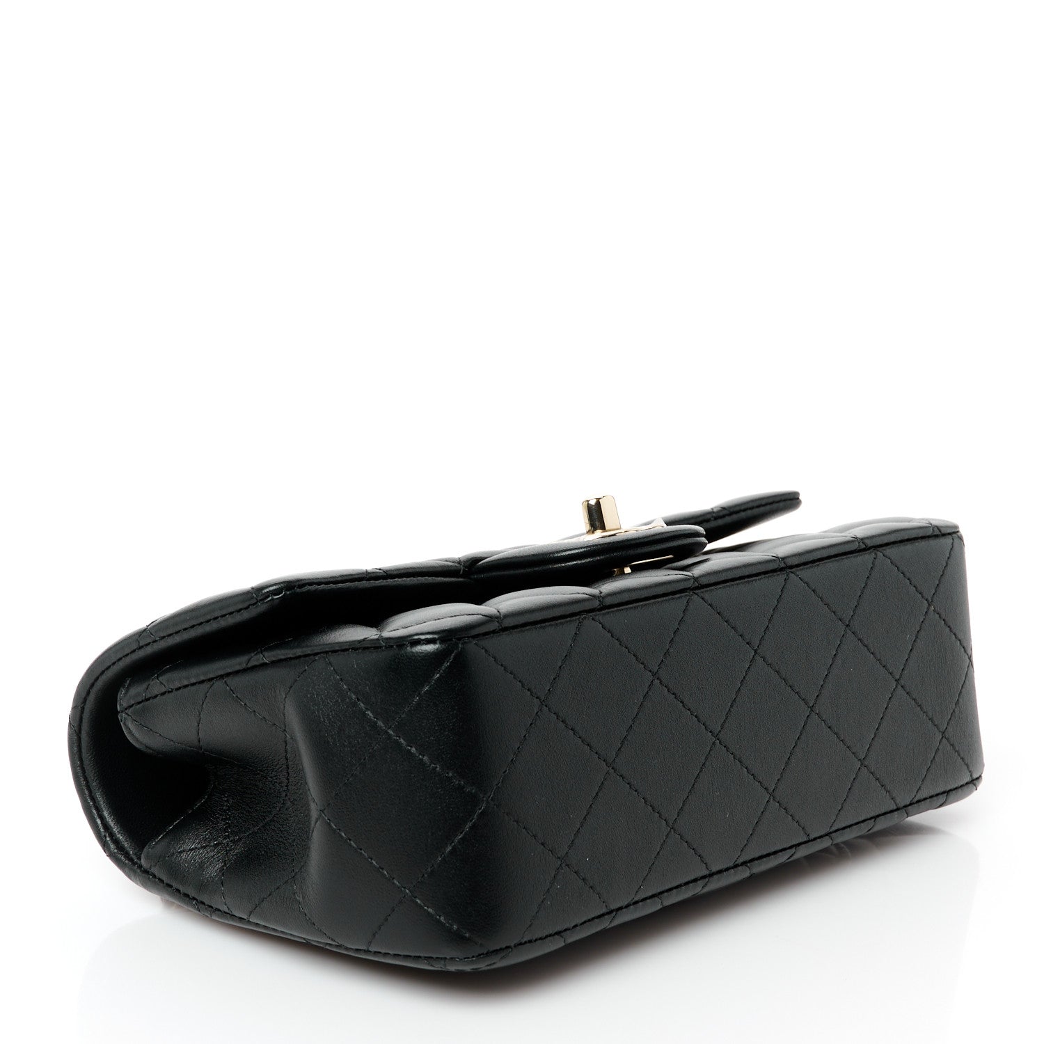 Chanel Lambskin Quilted Mini Top Handle Rectangular Flap Black 4 of 12