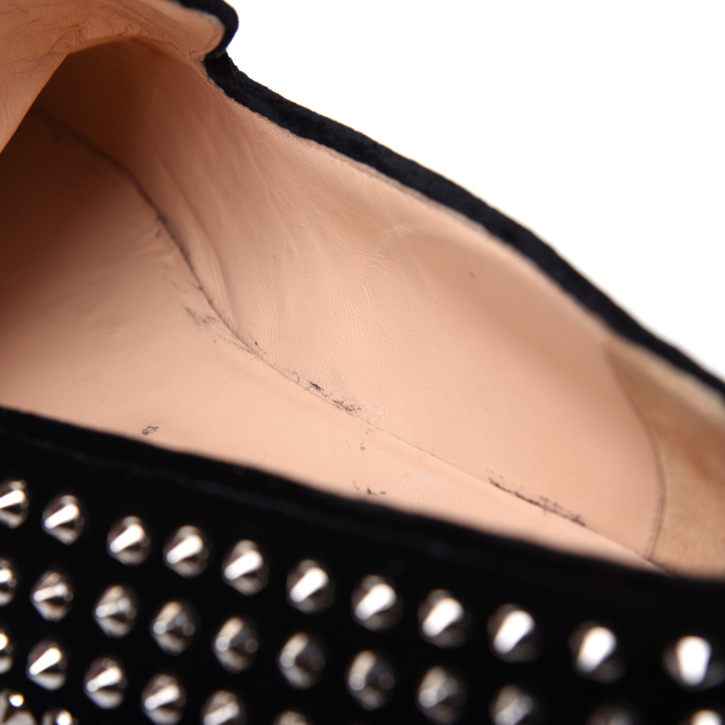 Velvet Mens Rollerboy Spikes Flat Loafers 43.5 Black