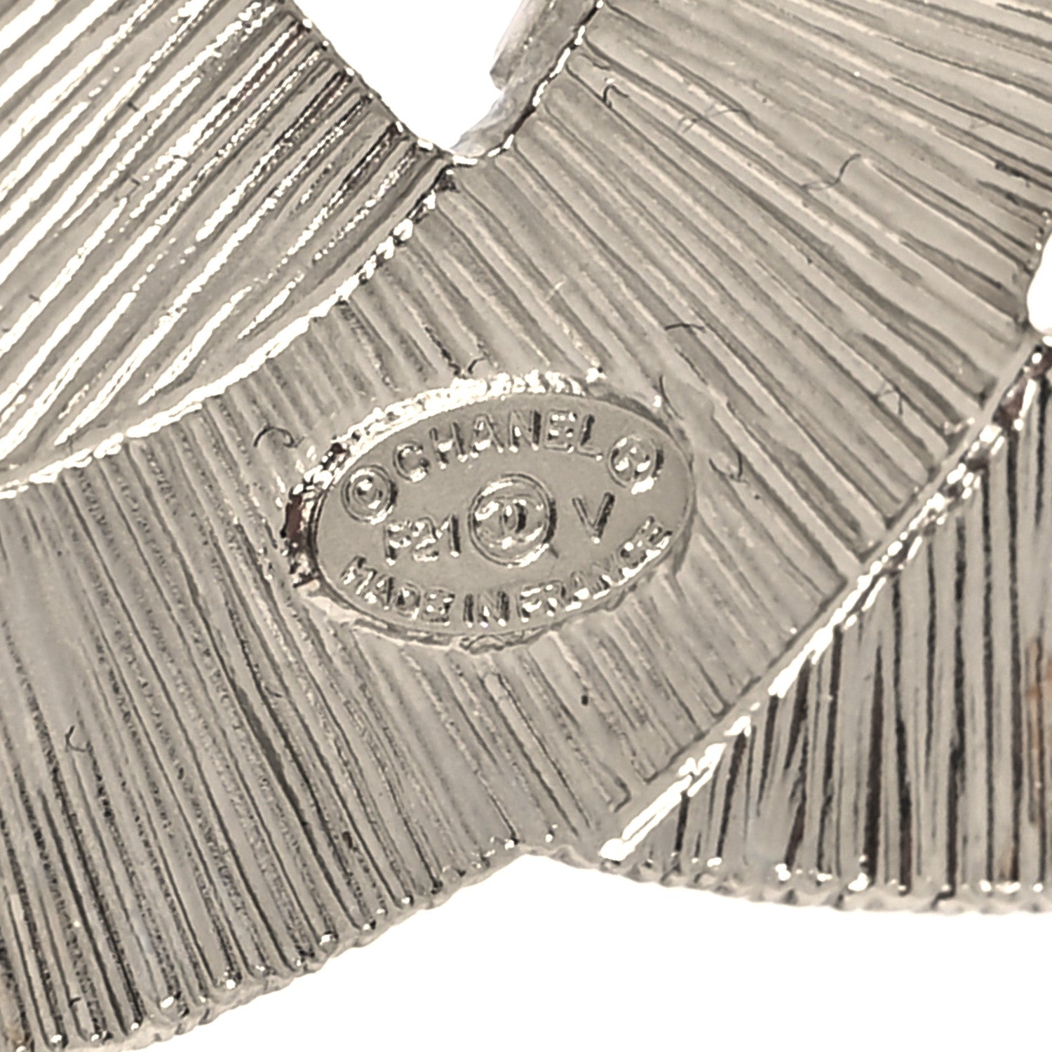 Chanel Baguette Crystal CC Brooch Silver 4 of 4