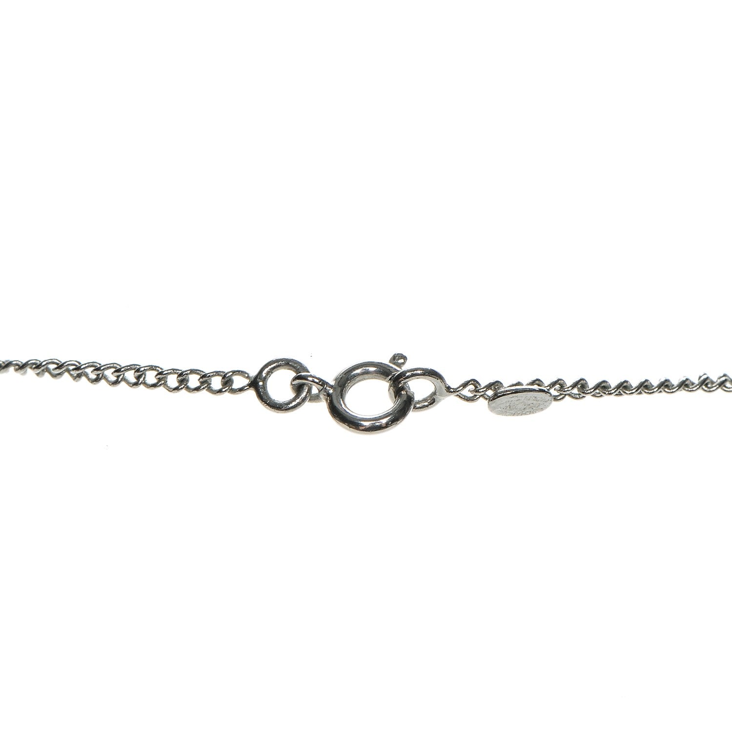 Chanel Enamel CC Necklace Silver White 5 of 6