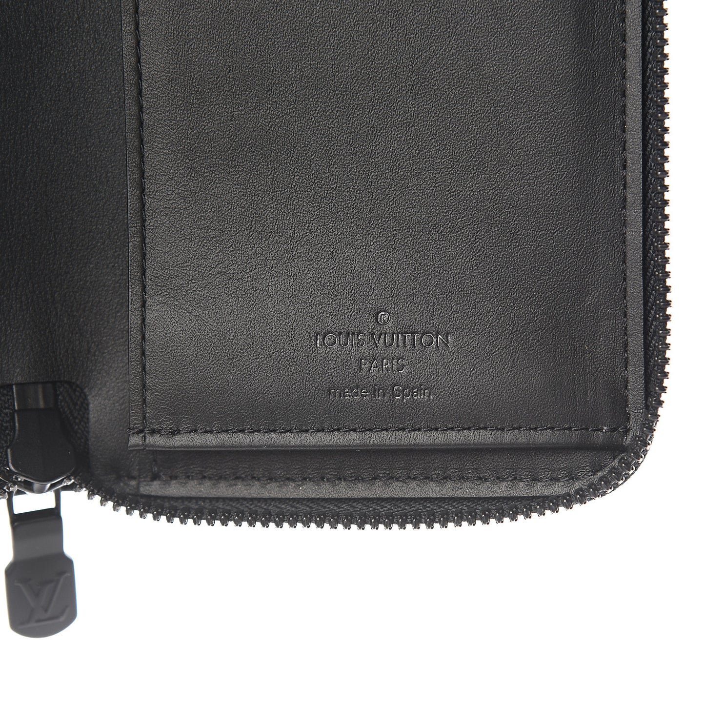 Calfskin Monogram Shadow Vertical Zippy Wallet Black