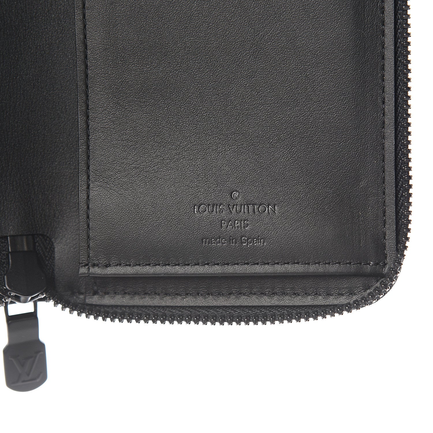 Louis Vuitton Calfskin Monogram Shadow Vertical Zippy Wallet Black 5 of 6