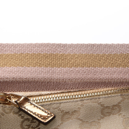 Gucci GG Monogram Web Double Pocket Belt Bag Gold Pink 14 of 14