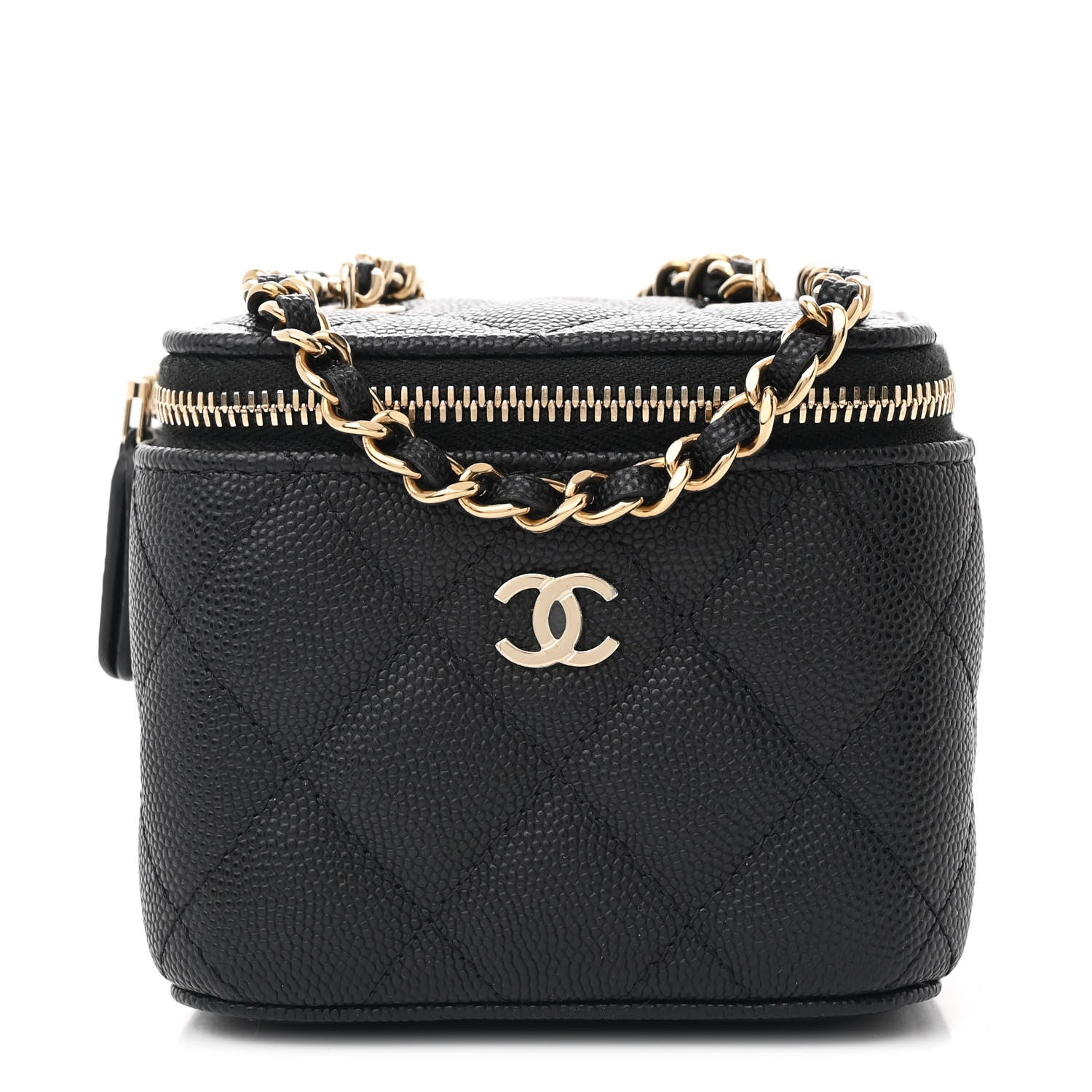 Chanel Caviar Quilted Mini Vanity Case With Chain Black 1 of 11