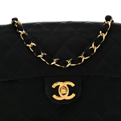 Chanel Satin Quilted Mini Square Flap Black 8 of 16