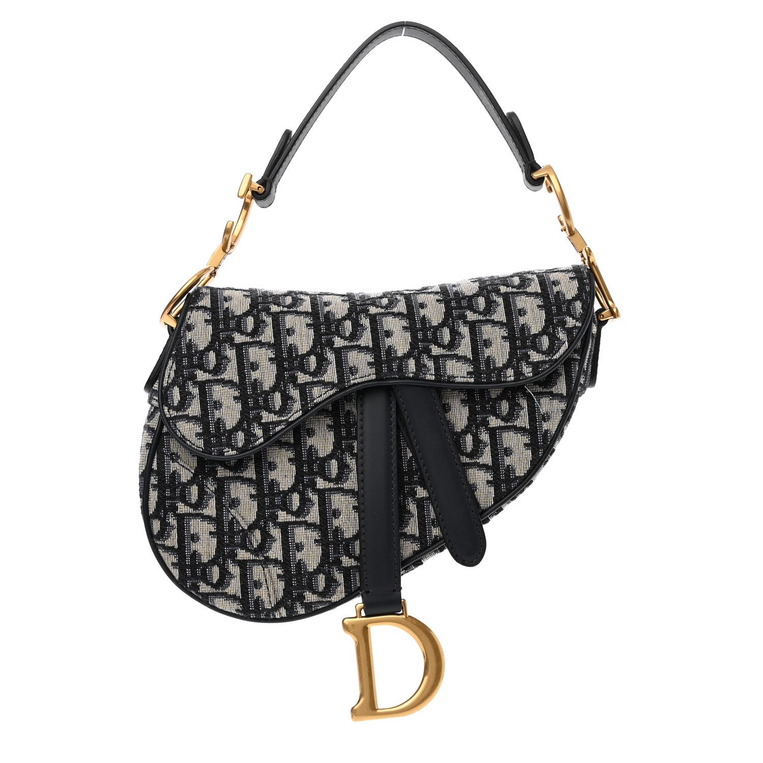 Christian Dior Oblique Mini Saddle Bag Blue 1 of 11