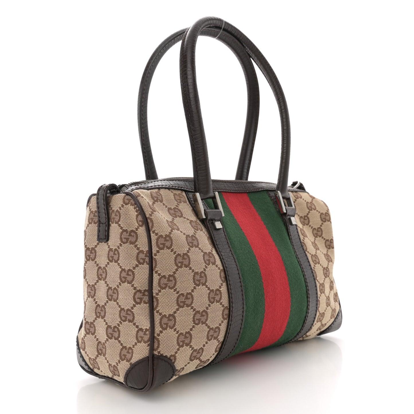 Monogram Vintage Web Mini Boston Dark Brown