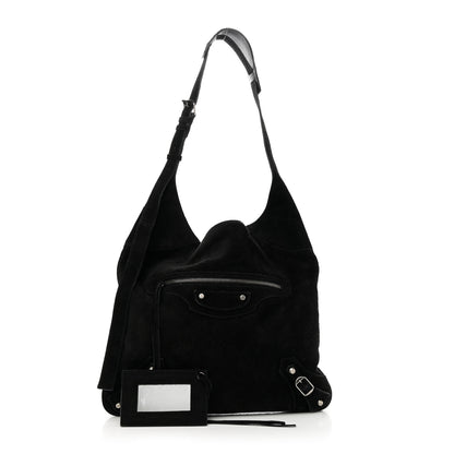 Balenciaga Suede Classic Hardware Besace Hobo Black 3 of 11