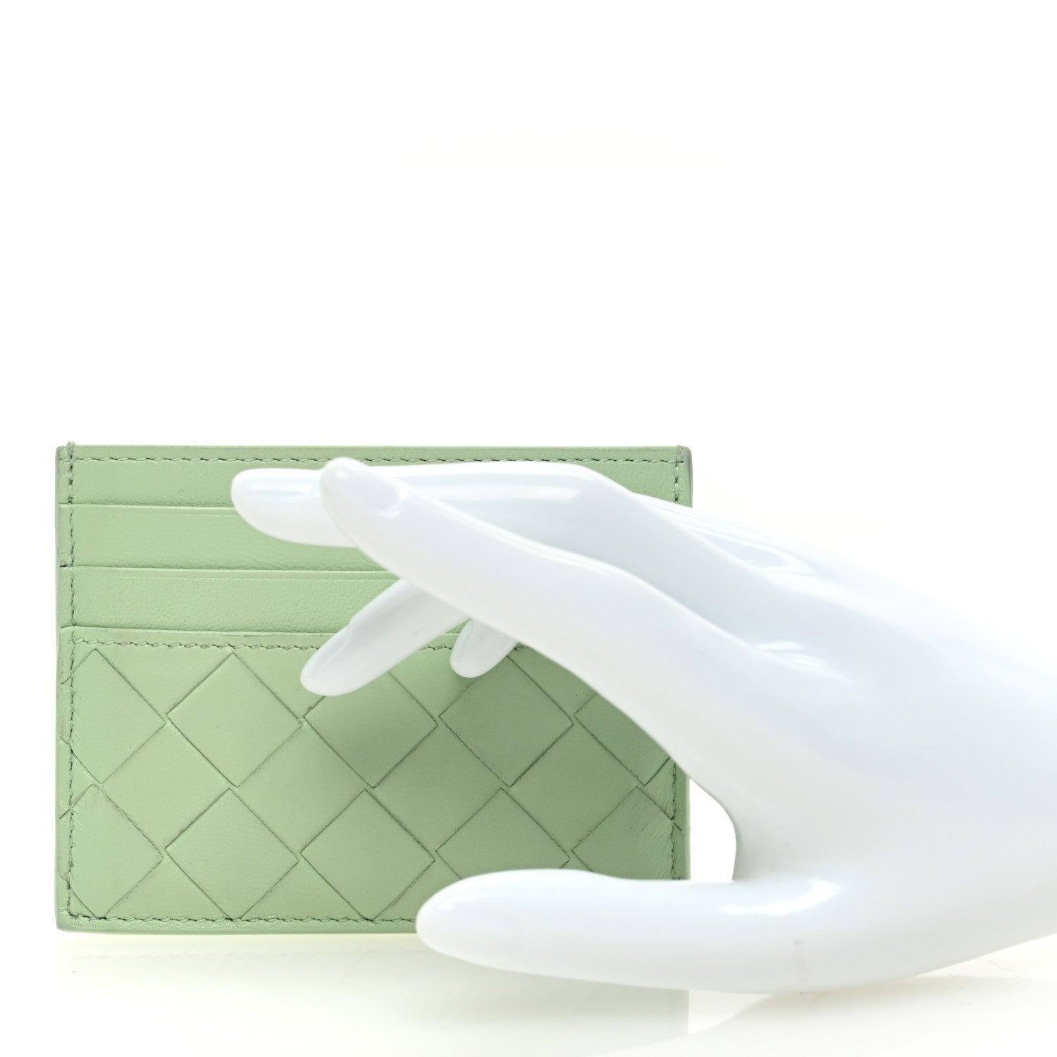 Bottega Veneta Nappa Intrecciato Card Holder Fresh Mint 2 of 8