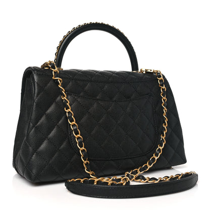 Chanel Caviar Quilted Small Coco Chain Handle Flap Black 3 of 10