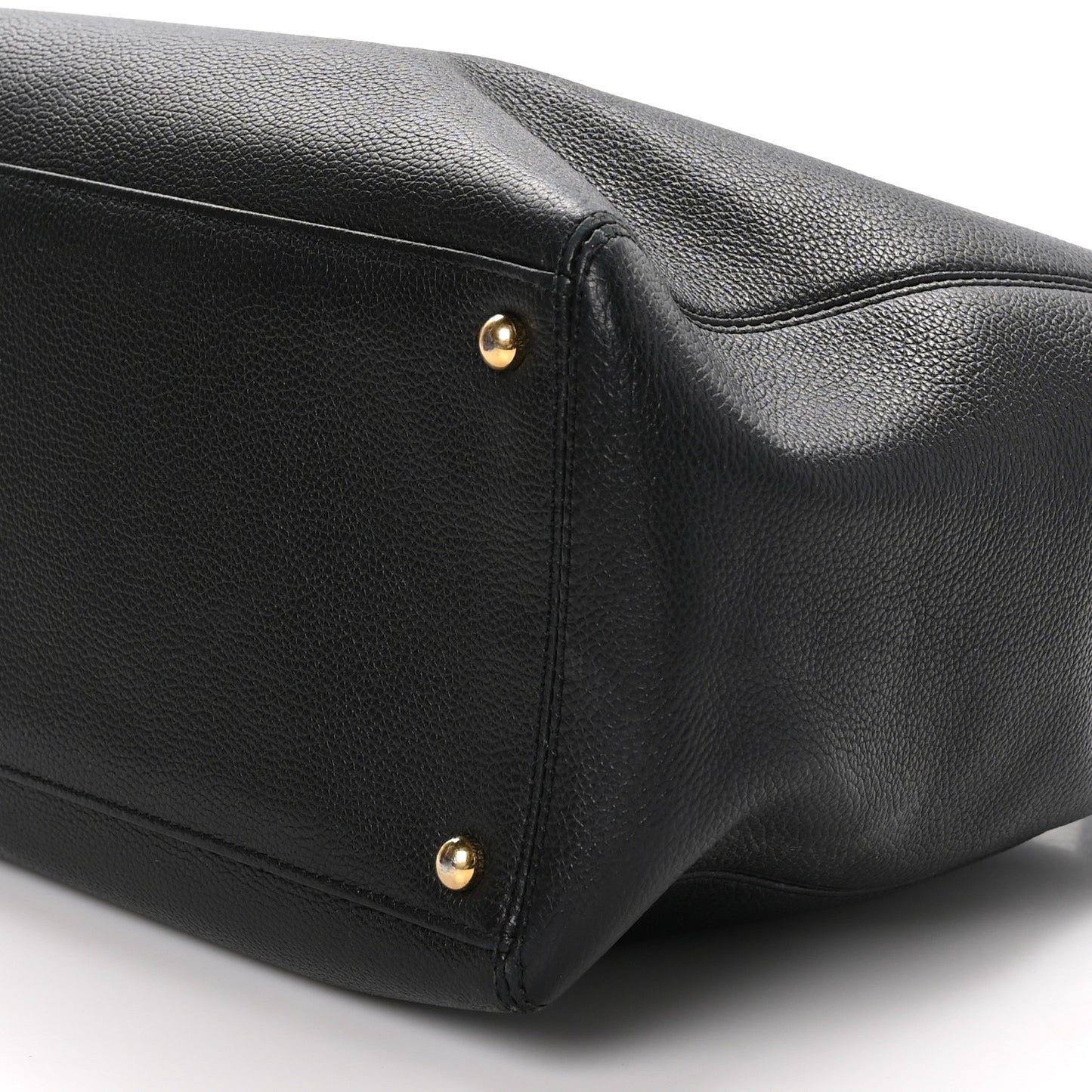 Calfskin Cerf Executive Shopper Tote Black