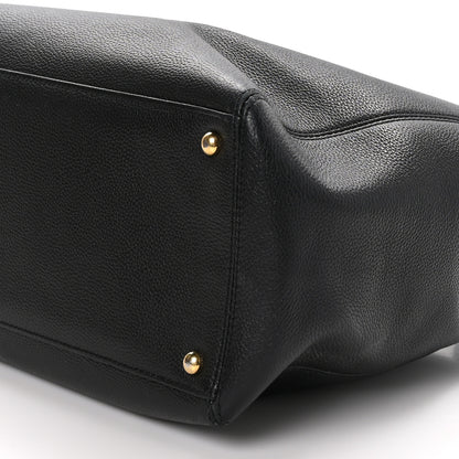 Chanel Calfskin Cerf Executive Shopper Tote Black 10 of 11
