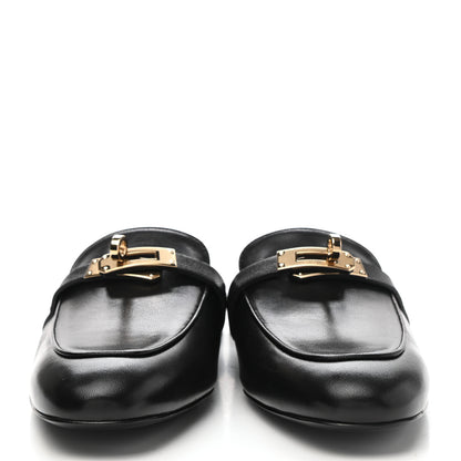 Hermes Goatskin Oz Mules 38 Black 2 of 9