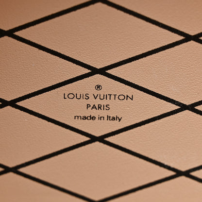 Louis Vuitton Lambskin Embossed Monogram Petite Malle Brown White 5 of 9