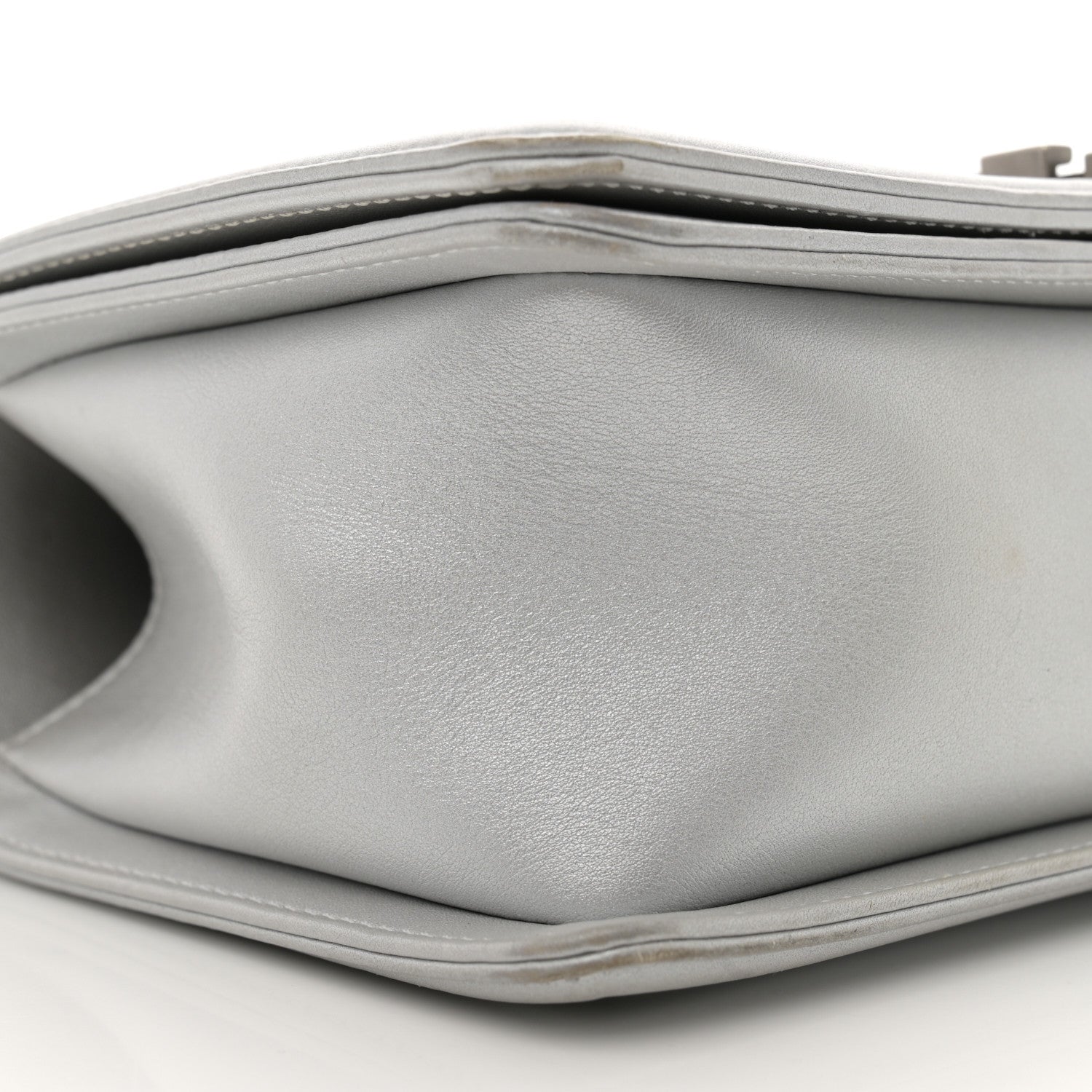 Chanel Metallic Lambskin Quilted Medium Boy Flap Silver 9 of 11