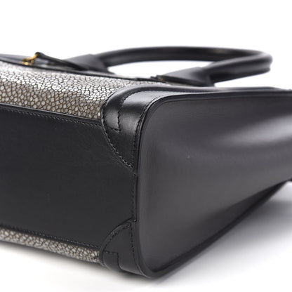 Celine Stringray Calfskin Nano Bi-Color Luggage Black 6 of 8