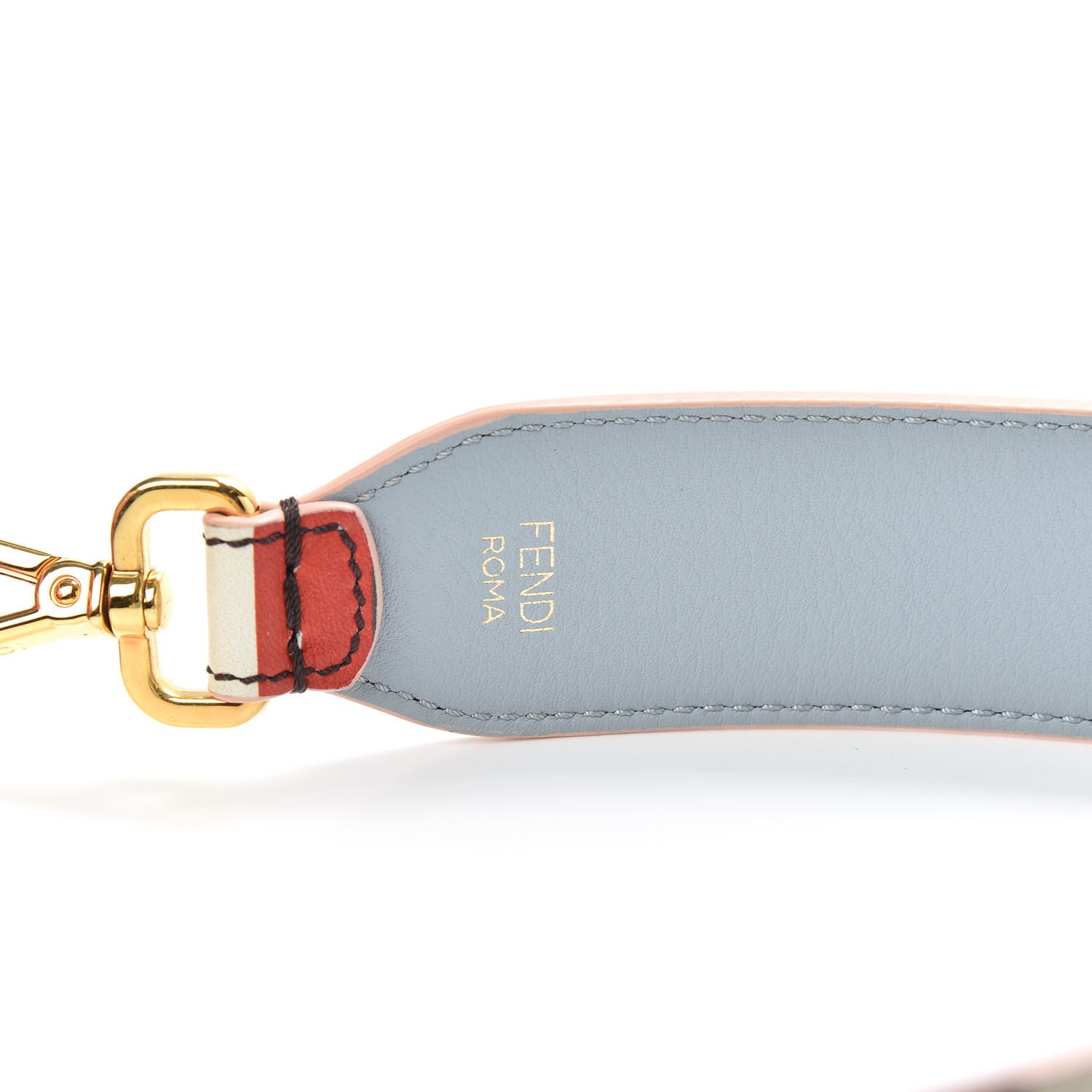 Fendi Calfskin Mink Fur Striped Hypnoteyes Strap You White Bloody Mary Multicolor 4 of 6
