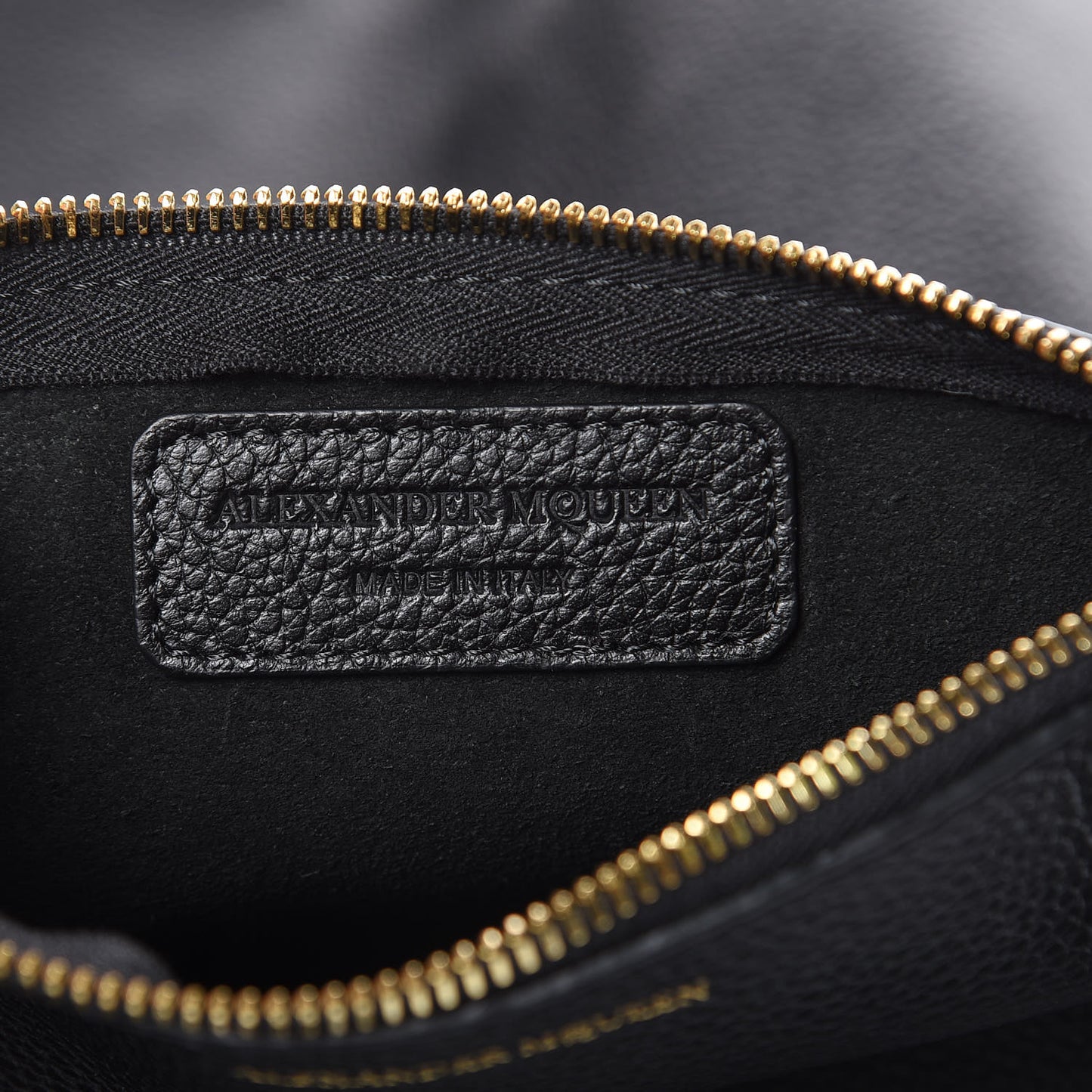 Grained Calfskin Skull Open Shopper Tote Black