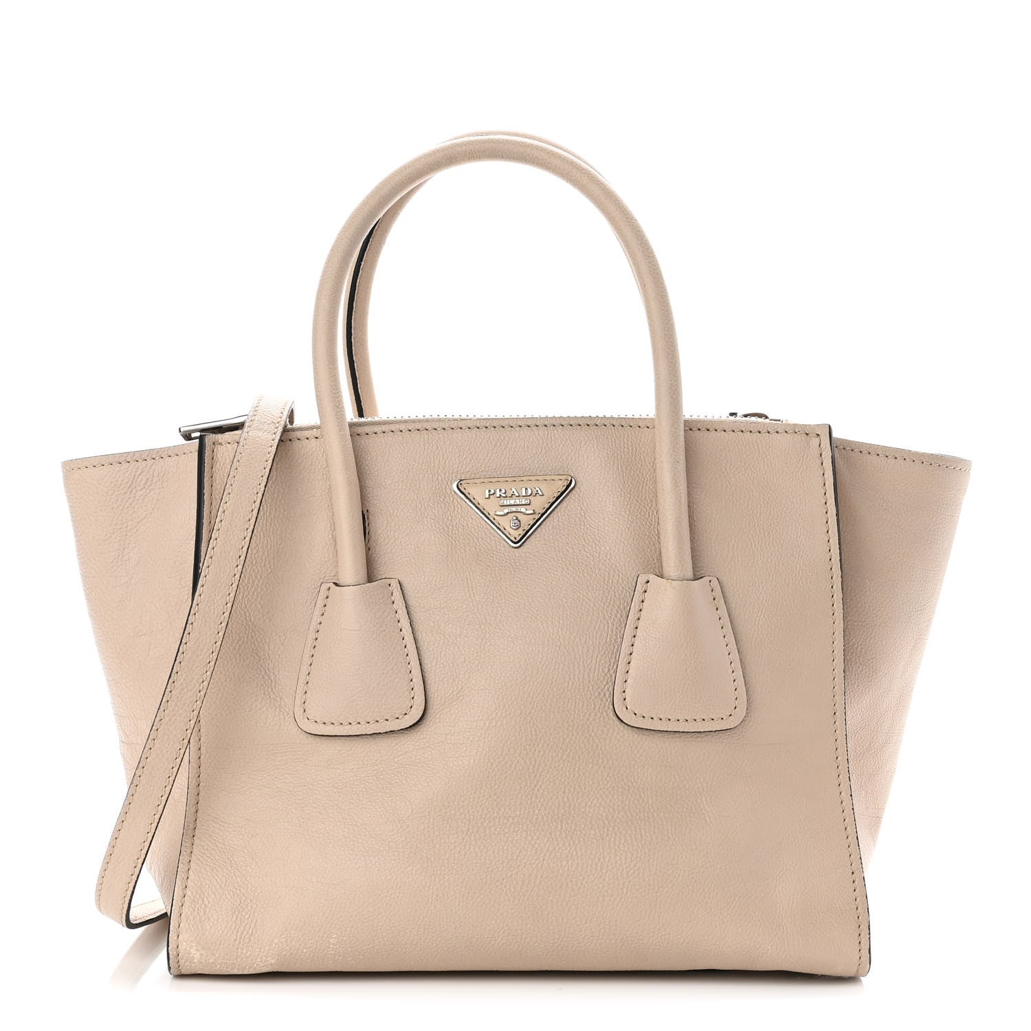 Prada Vitello Daino Double Zip Tote Cammeo 1 of 10
