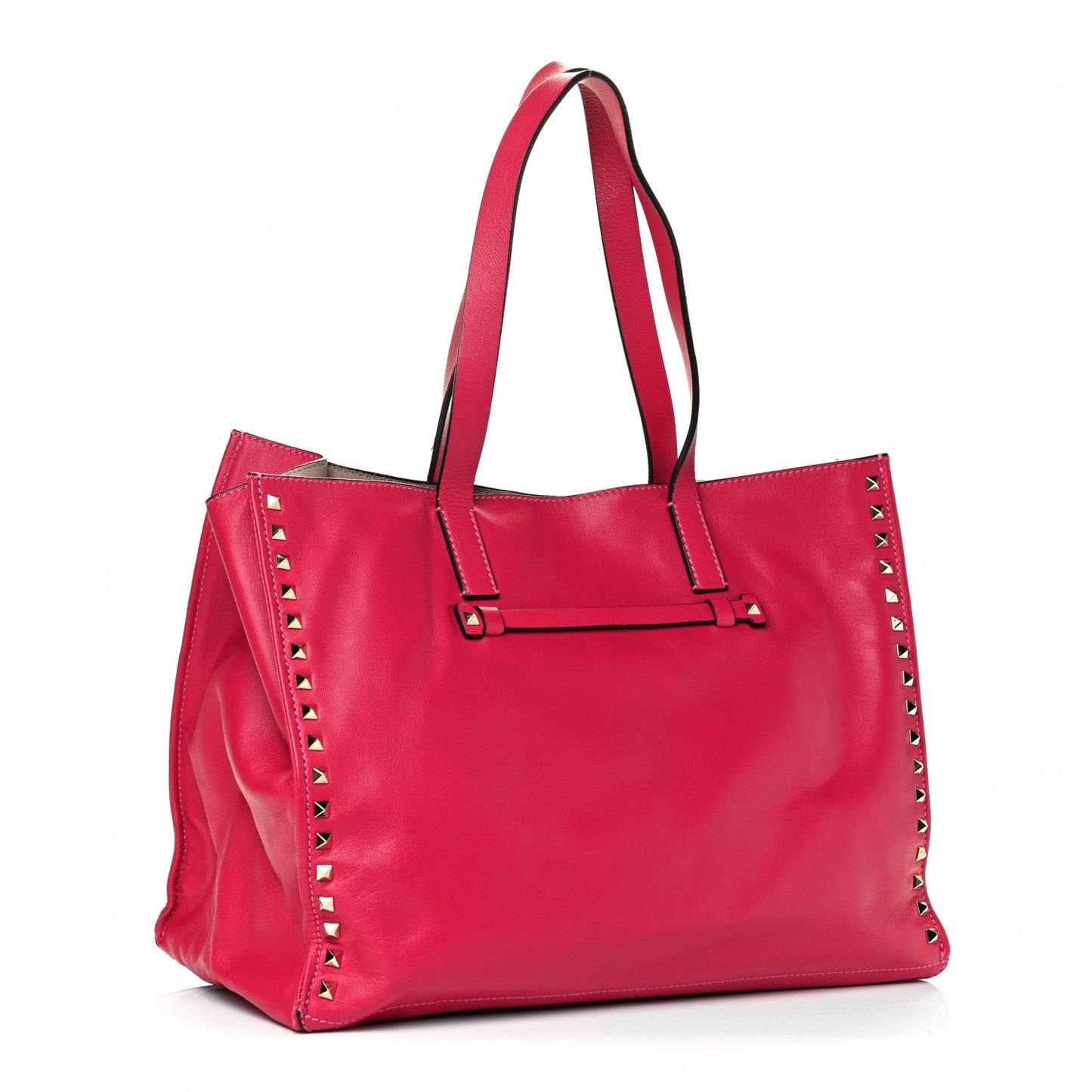 Nappa Medium Rockstud Soft Tote Cyclamin
