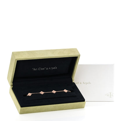 Van Cleef & Arpels 18K Rose Gold 6 Motifs Sweet Alhambra Bracelet 5 of 5