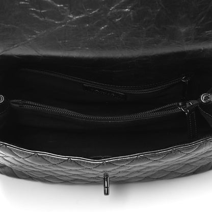 Chanel Aged Calfskin Quilted Medium Coco Handle Flap So Black 4 of 4