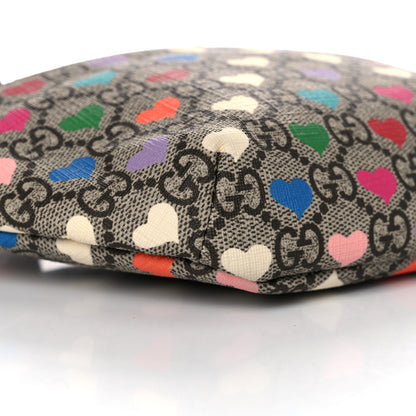 Gucci Soft GG Supreme Monogram Hearts Web Childrens Belt Bag Beige Ebony Multicolor Freesia 9 of 14