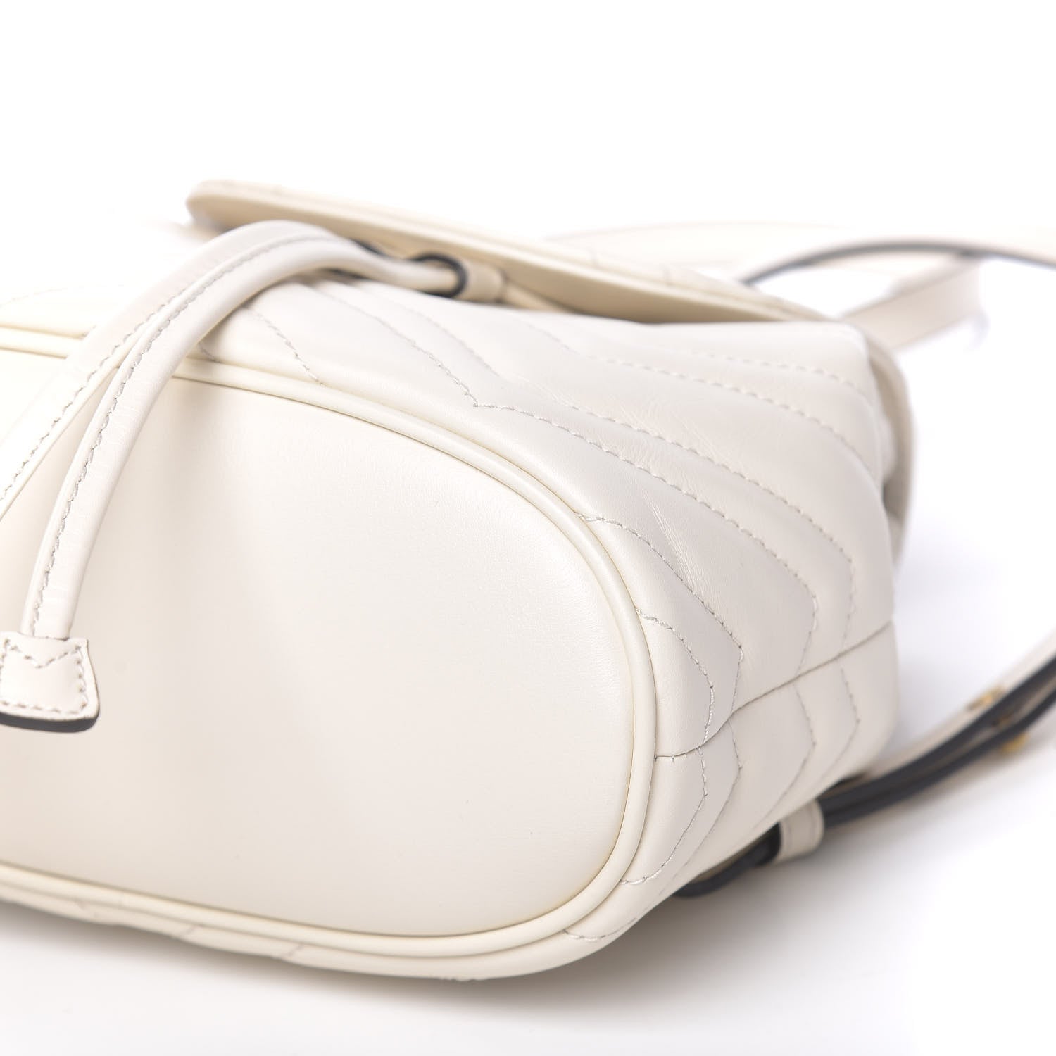 Gucci Calfskin Matelasse GG Marmont Flap Backpack White 9 of 9