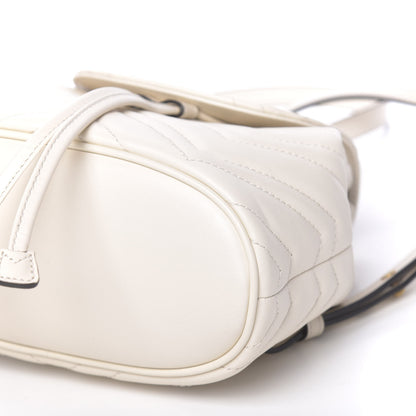 Gucci Calfskin Matelasse GG Marmont Flap Backpack White 9 of 9