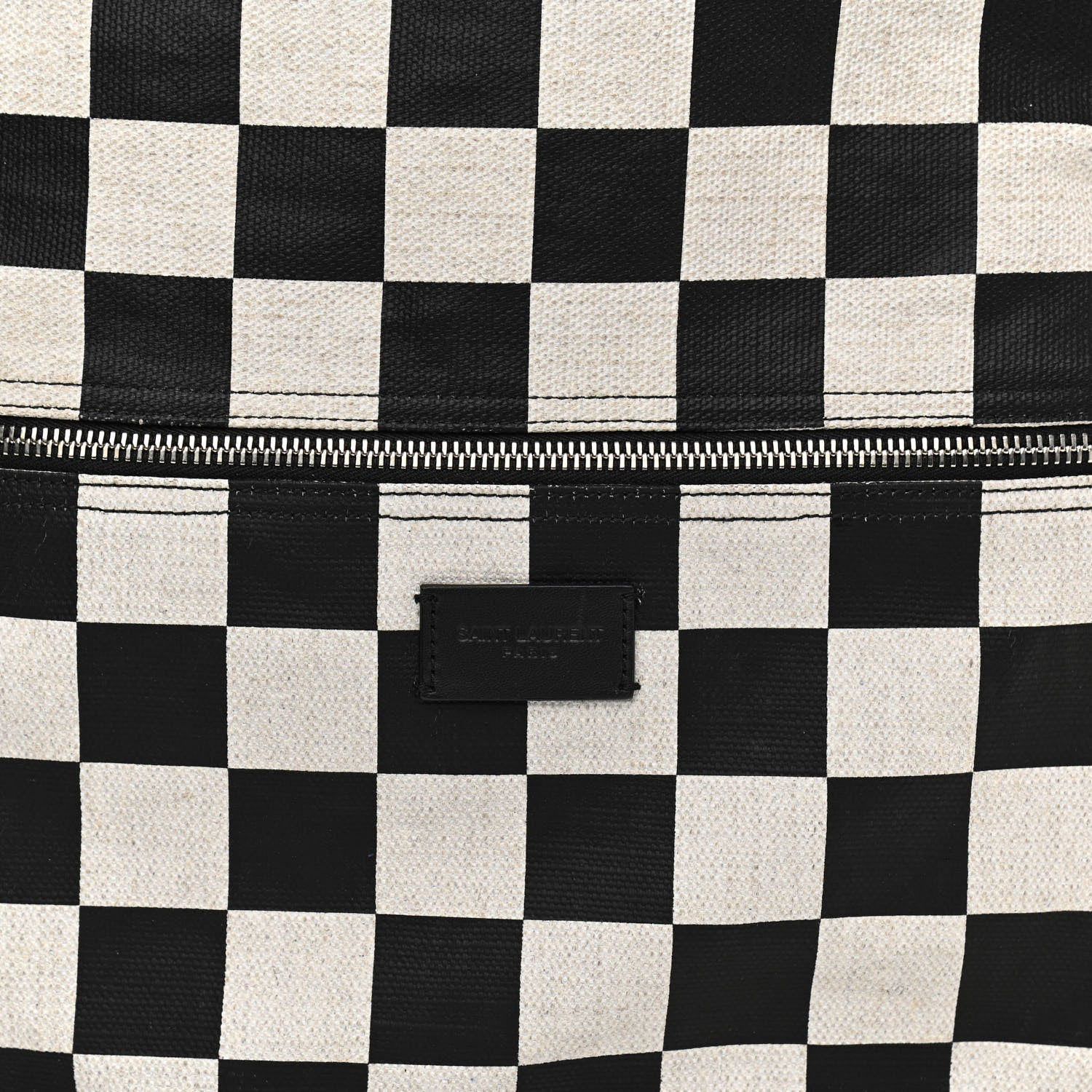 Saint Laurent Calfskin Checked Print Nuxx Backpack Black White 8 of 12