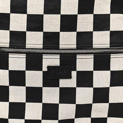 Saint Laurent Calfskin Checked Print Nuxx Backpack Black White 8 of 12