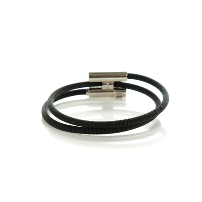 Hermes Double Wrap Cord Tournis Bracelet Black 3 of 7