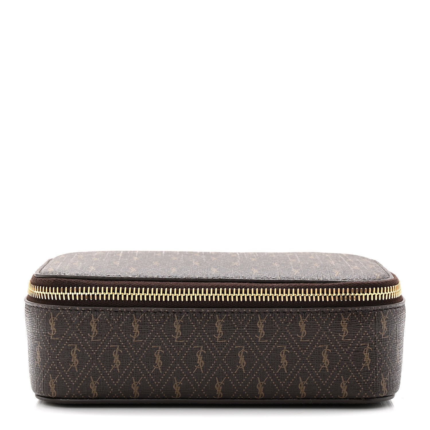 Saint Laurent Canvas Le Monogramme Small Jewelry Case Chestnut 1 of 8