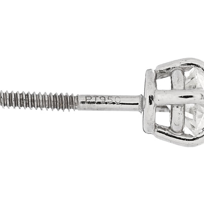 Tiffany Platinum Diamond .34ctw Solitaire Earrings 5 of 5