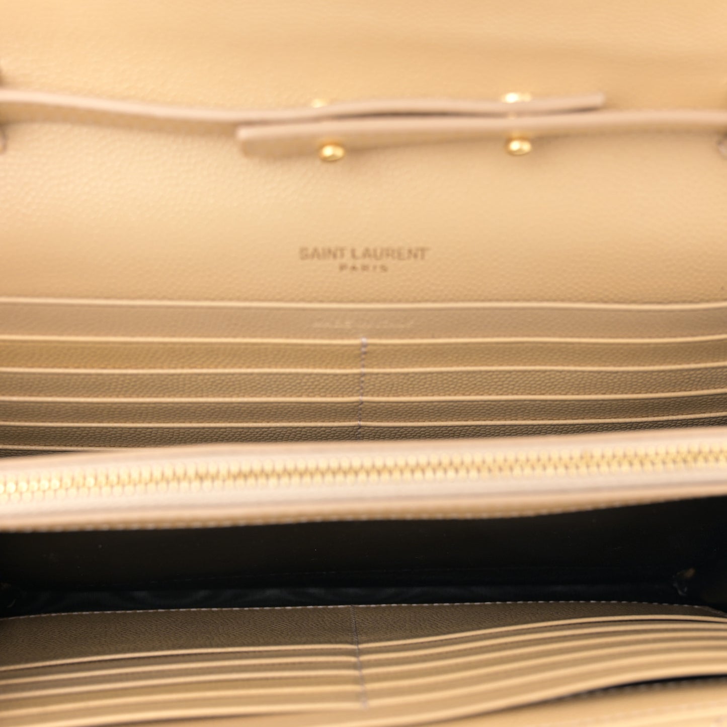 Grain De Poudre Matelasse Chevron Monogram Chain Wallet Nude Powder