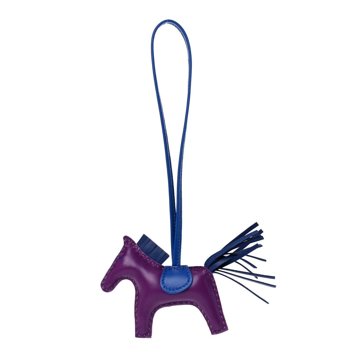 Hermes Milo Lambskin Grigri Rodeo Horse Bag Charm PM Violet Bleu Saphir Bleu France 1 of 4