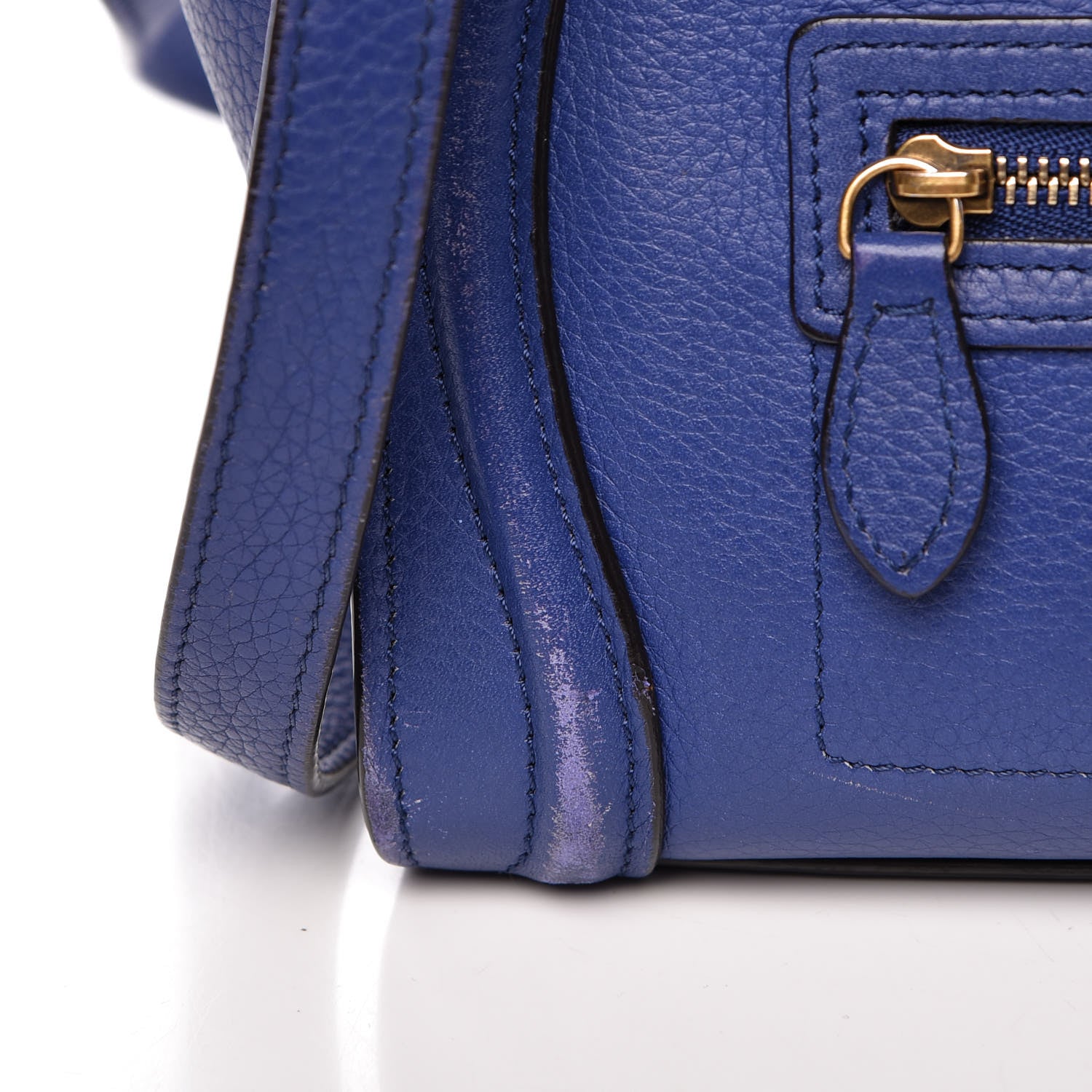 Celine Drummed Calfskin Nano Luggage Indigo 11 of 26