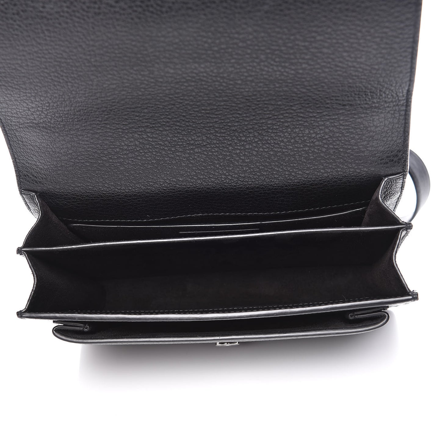 Grained Calfskin Medium Monogram Sunset Satchel Black