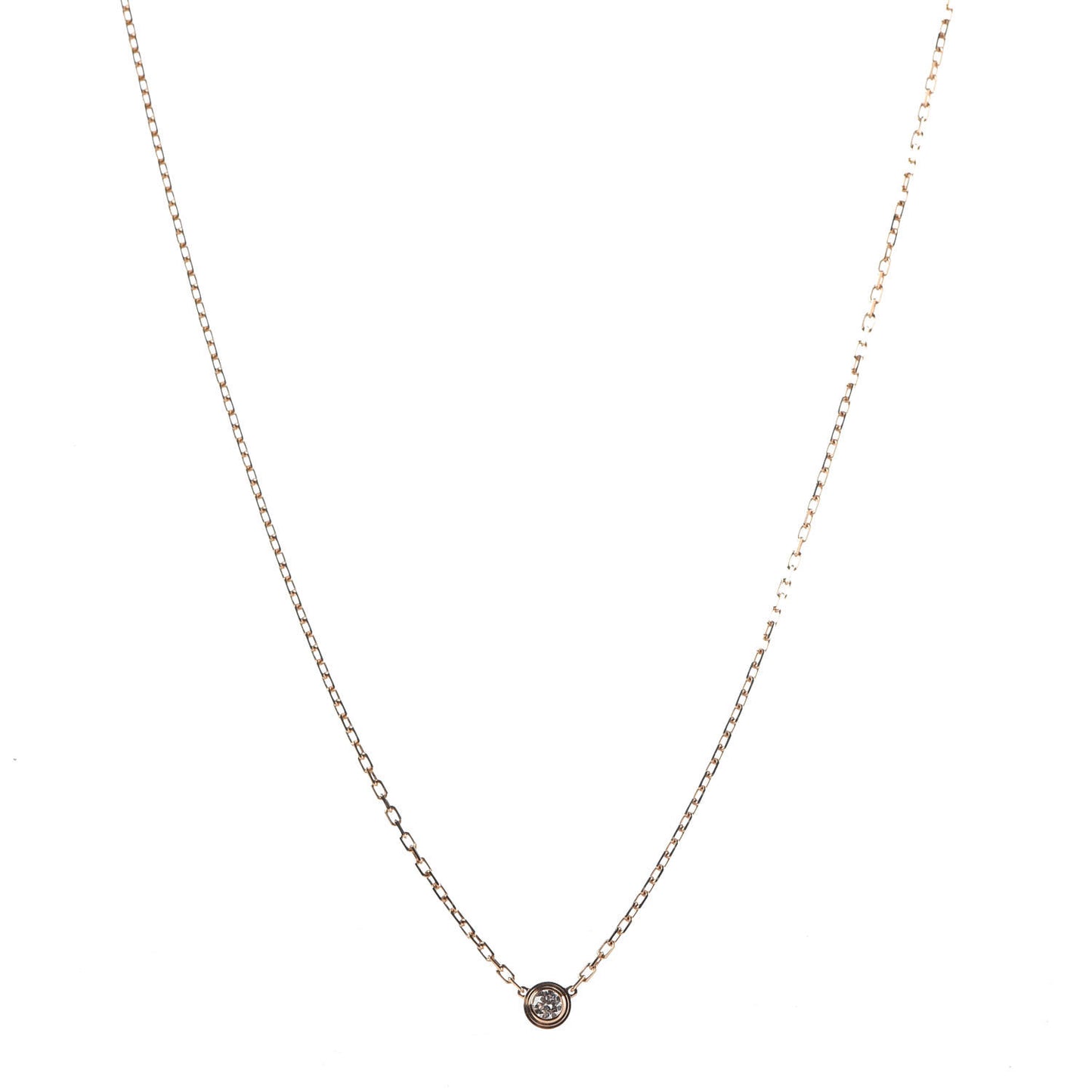 18K Pink Gold Diamond SM D'Amour Pendant Necklace