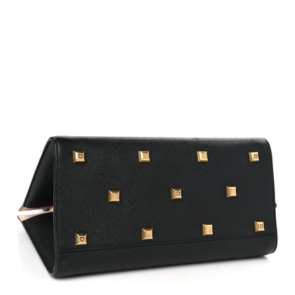 Salvatore Ferragamo Hammered Calfskin Medium The Studio Box Bag Black 5 of 9