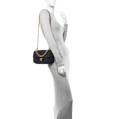 Chanel Iridescent Calfskin Quilted Small Straight Lined Flap Black 2 of 13