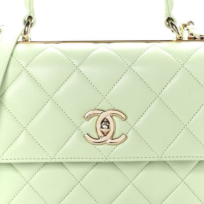 Chanel Lambskin Quilted Small Trendy CC Flap Dual Handle Bag Light Green 9 of 11