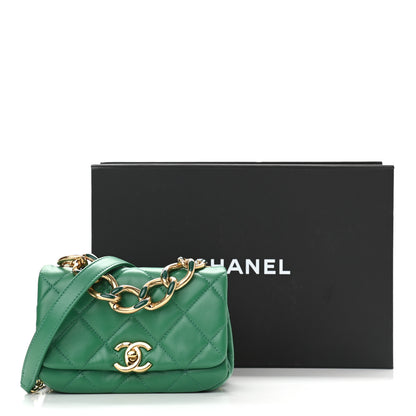 Chanel Lambskin Quilted Mini Color Match Flap Green 11 of 11