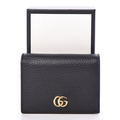 Gucci Pebbled Calfskin GG Marmont Card Case Black 9 of 9