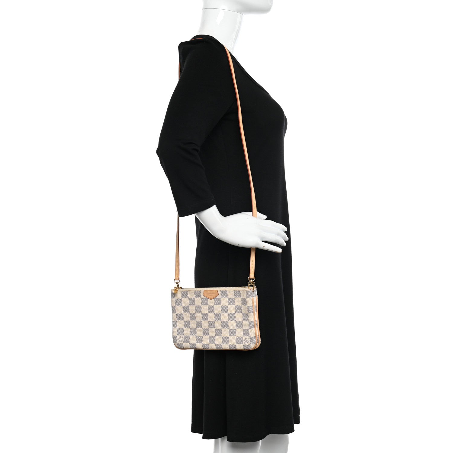 Louis Vuitton Damier Azur Double Zip Pochette 2 of 17