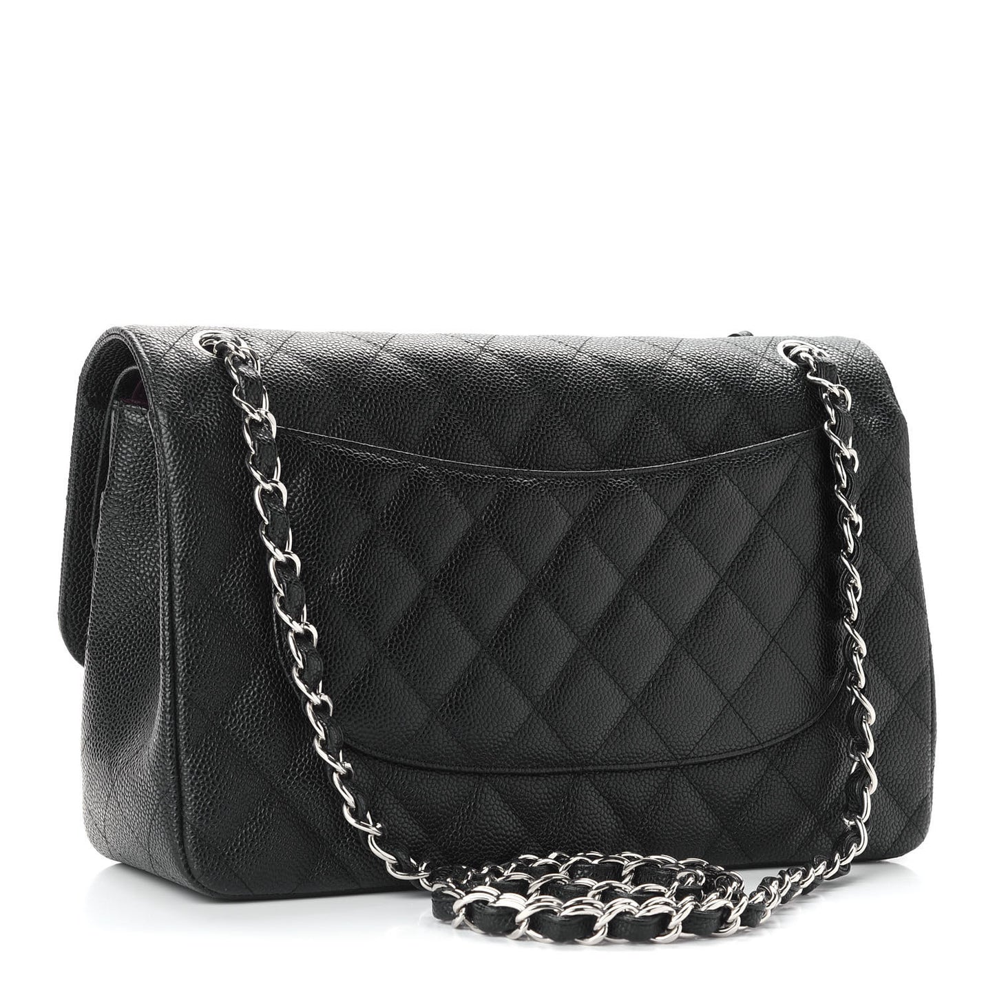 Caviar Quilted Jumbo Double Flap Black
